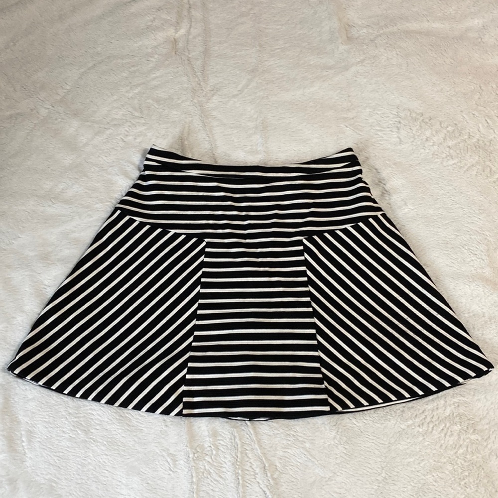 Black and White Mini Skater Skirt